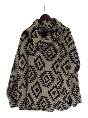 Capulet by Anthropologie | Black & Cream Aztec Wrap Cape Jacket